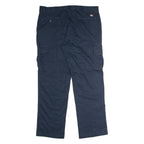 DICKIES Flex Workwear Cargo Mens Trousers Blue Regular Straight W40 L32