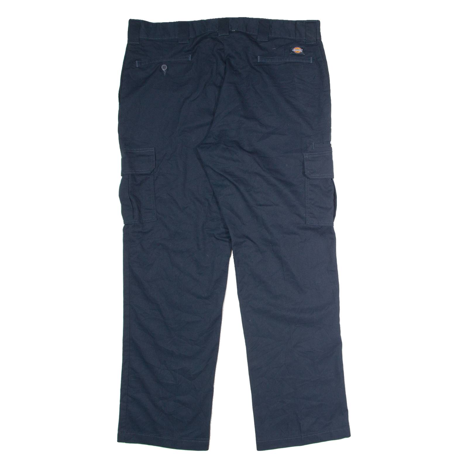 DICKIES Flex Workwear Cargo Mens Trousers Blue Regular Straight W40 L32