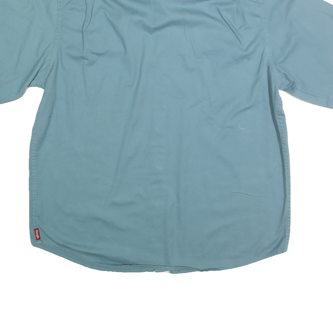 WRANGLER Mens Blue Cotton Blend Shirt L Casual Short Sleeve Button Pocket