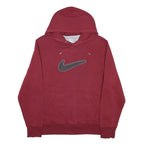 NIKE Mens Maroon Pullover Hoodie L Cotton Blend Casual Sportswear
