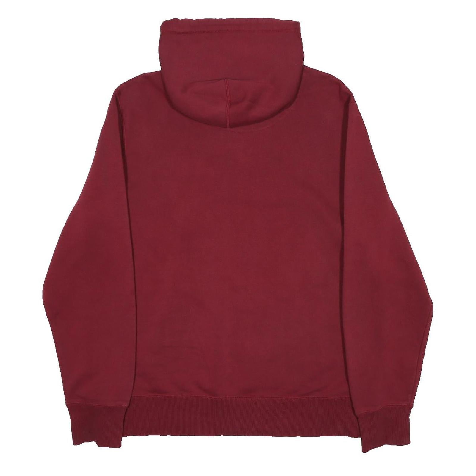 NIKE Mens Maroon Pullover Hoodie L Cotton Blend Casual Sportswear