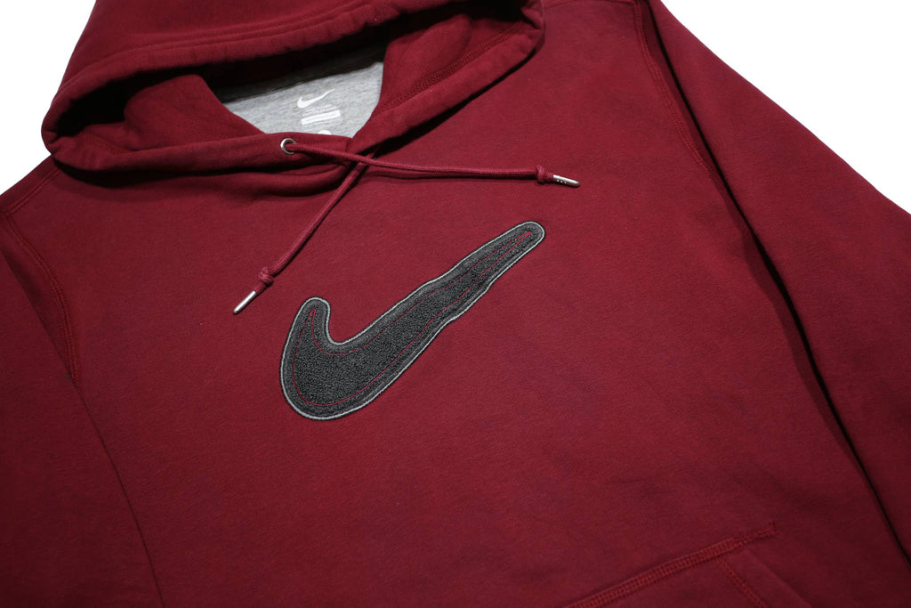 NIKE Mens Maroon Pullover Hoodie L Cotton Blend Casual Sportswear