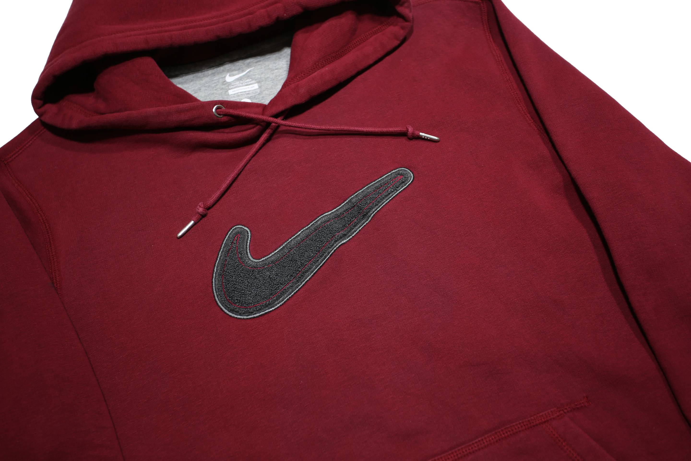NIKE Mens Maroon Pullover Hoodie L Cotton Blend Casual Sportswear