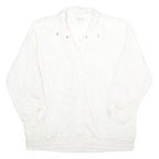 KRISTEN BLAKE Womens White Button Jacket L Nylon Plain Lightweight Casual