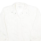 KRISTEN BLAKE Womens White Button Jacket L Nylon Plain Lightweight Casual
