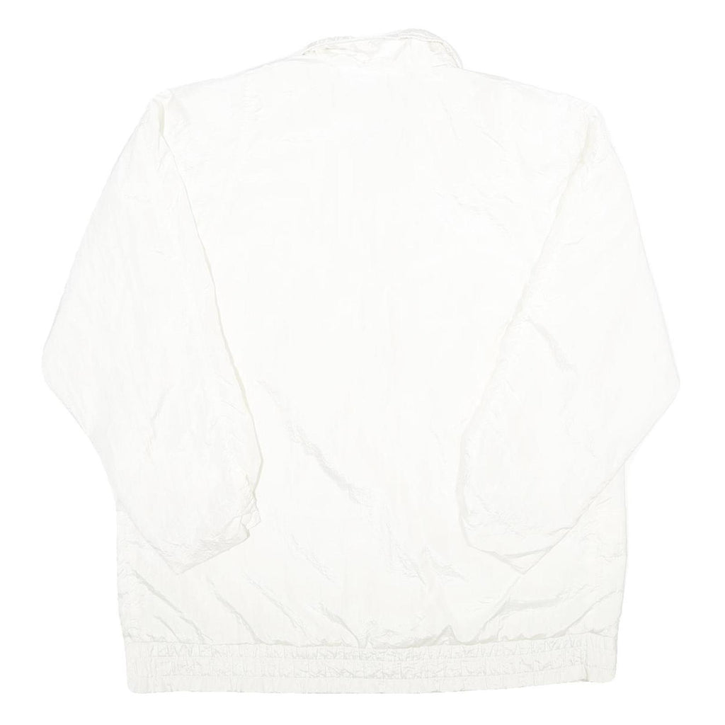 KRISTEN BLAKE Womens White Button Jacket L Nylon Plain Lightweight Casual