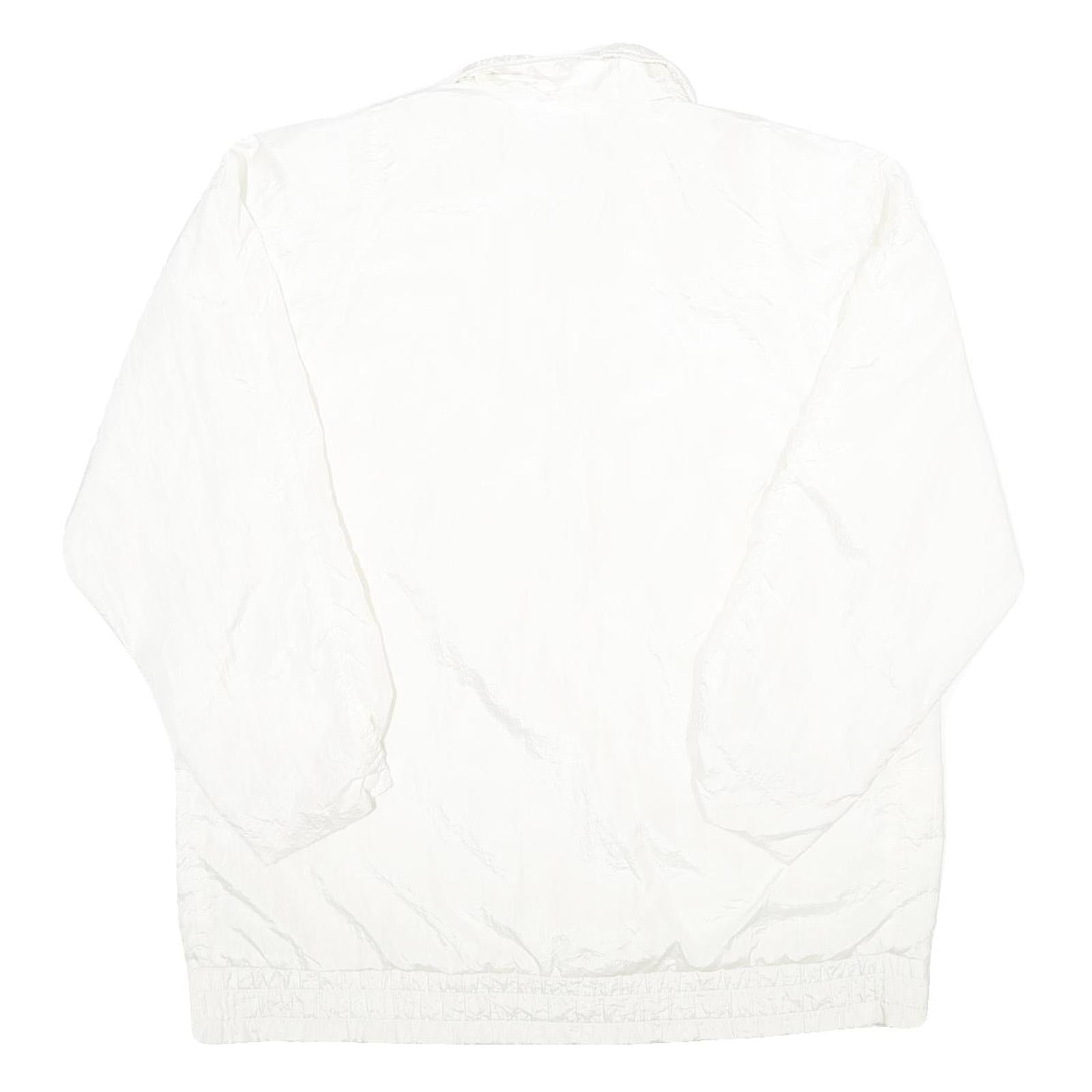 KRISTEN BLAKE Womens White Button Jacket L Nylon Plain Lightweight Casual