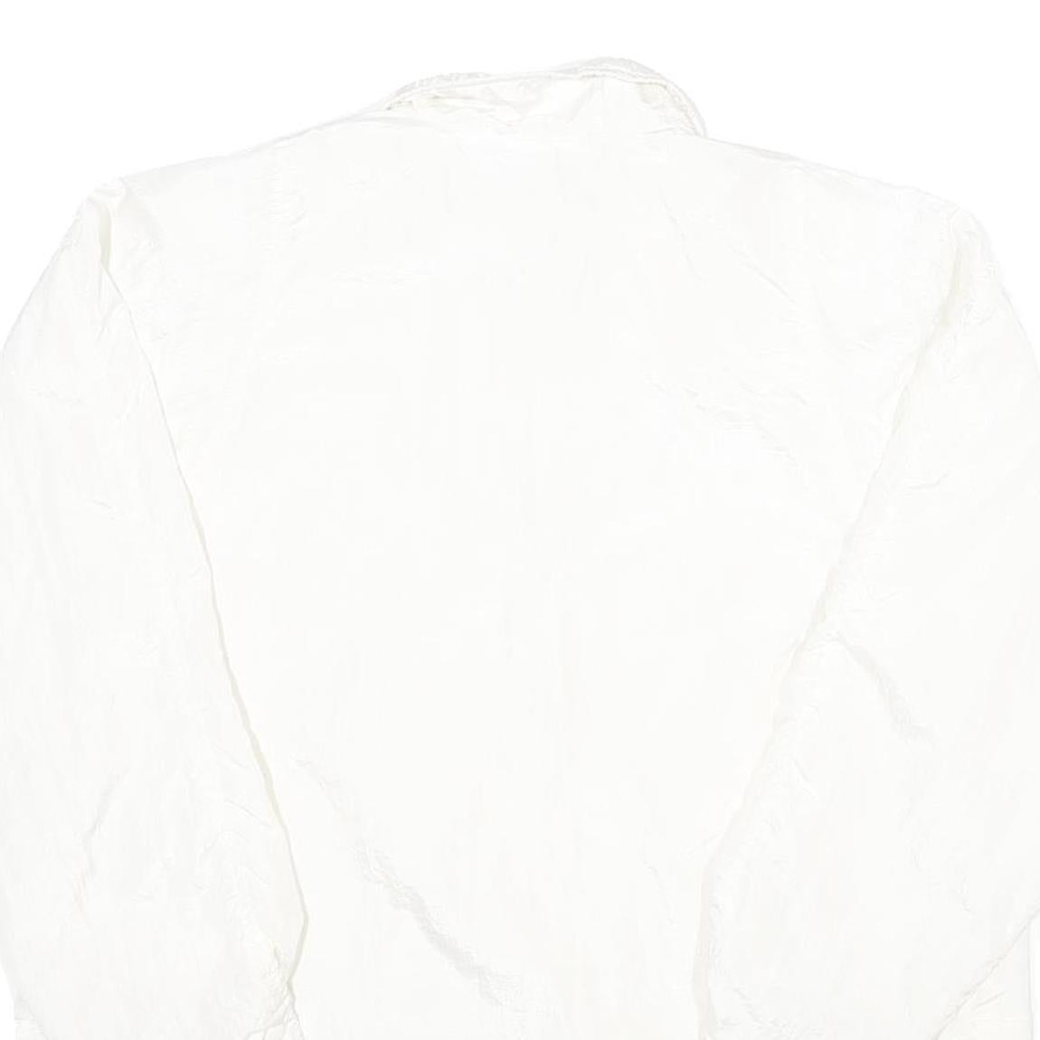 KRISTEN BLAKE Womens White Button Jacket L Nylon Plain Lightweight Casual