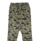 H&M Mens Cotton Blend Green Camouflage Relaxed Tapered Trousers W28 L28