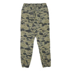 H&M Mens Cotton Blend Green Camouflage Relaxed Tapered Trousers W28 L28
