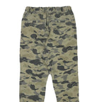 H&M Mens Cotton Blend Green Camouflage Relaxed Tapered Trousers W28 L28