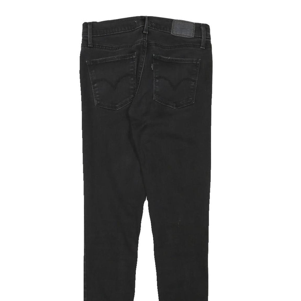 LEVI'S Womens Black Slim Skinny Denim Raw W27 L30 Cotton Blend Zip Jeans