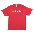 BULLETIN Mens Red Calgary Flames Graphic T-Shirt M Short Sleeve Crew Neck Casual