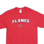 BULLETIN Mens Red Calgary Flames Graphic T-Shirt M Short Sleeve Crew Neck Casual
