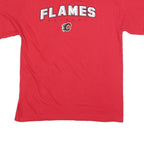 BULLETIN Mens Red Calgary Flames Graphic T-Shirt M Short Sleeve Crew Neck Casual