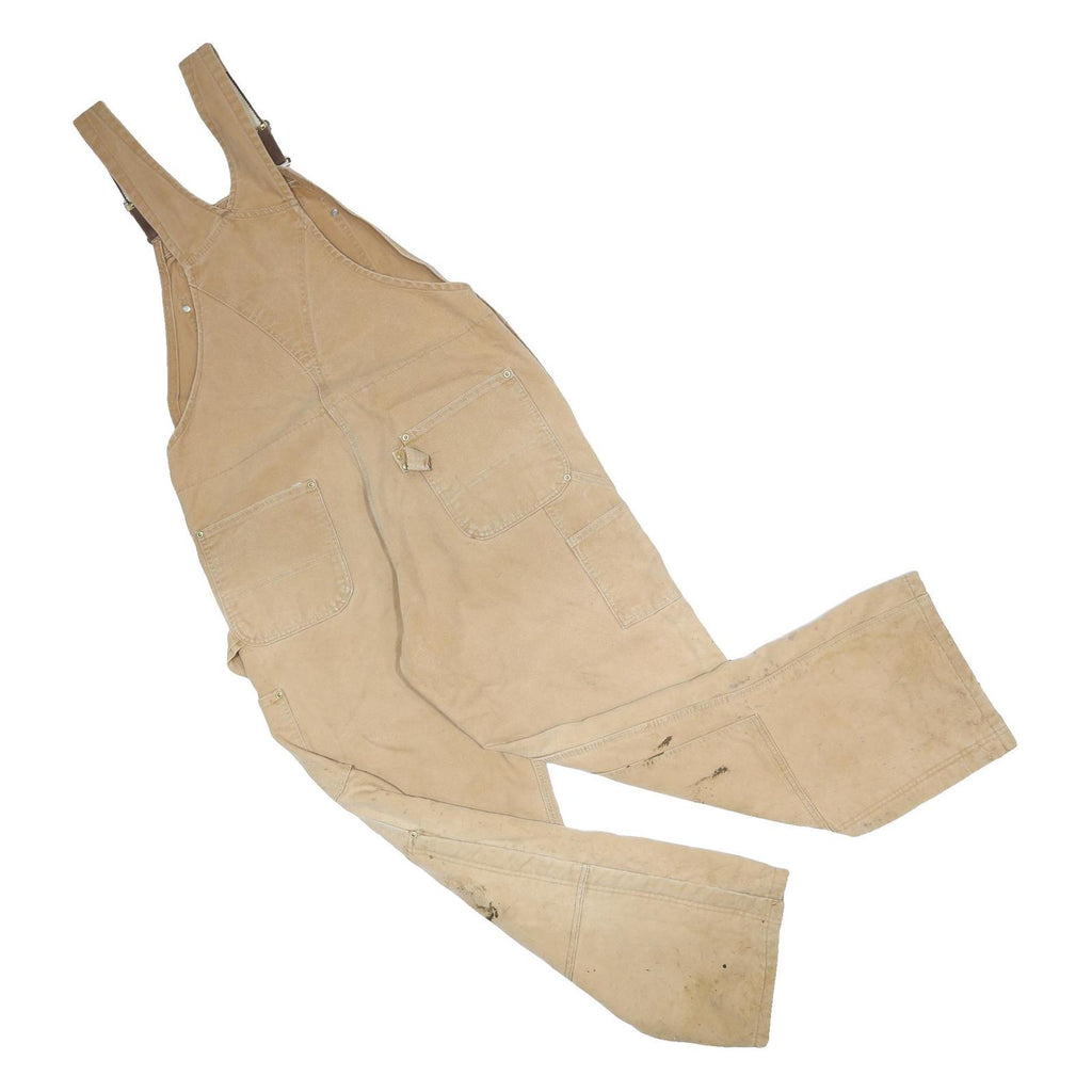 CARHARTT Mens Beige Cotton Relaxed Dungarees XL W38 L32 Workwear Utility