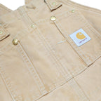 CARHARTT Mens Beige Cotton Relaxed Dungarees XL W38 L32 Workwear Utility