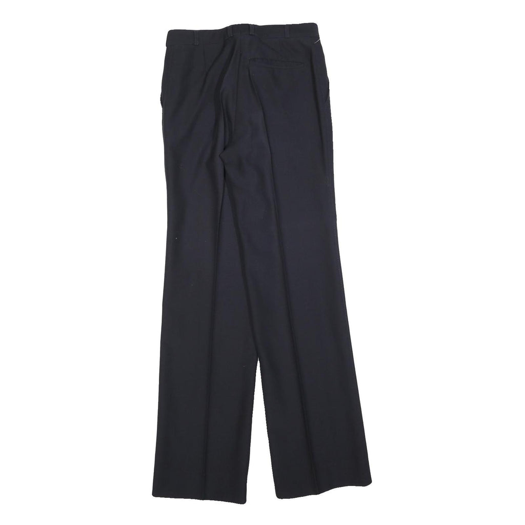 Womens Wool Blend Black Regular Straight Trousers W28 L32 Formal Workwear
