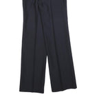 Womens Wool Blend Black Regular Straight Trousers W28 L32 Formal Workwear