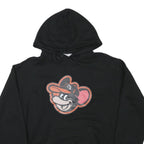 CHAMPION Mens Black Hoodie L Cartoon Graphic Print Pullover Sweatshirt