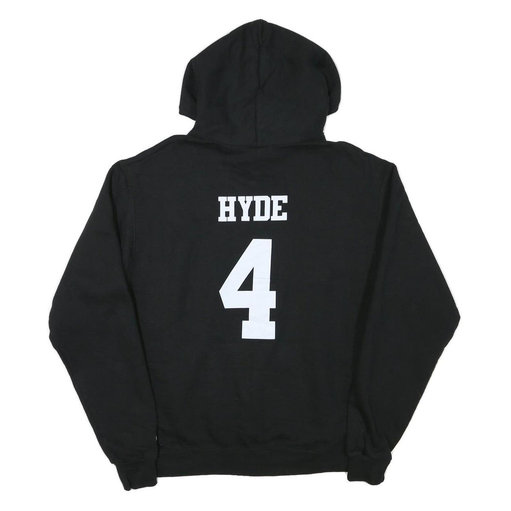 CHAMPION Mens Black Hoodie L Cartoon Graphic Print Pullover Sweatshirt