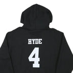 CHAMPION Mens Black Hoodie L Cartoon Graphic Print Pullover Sweatshirt