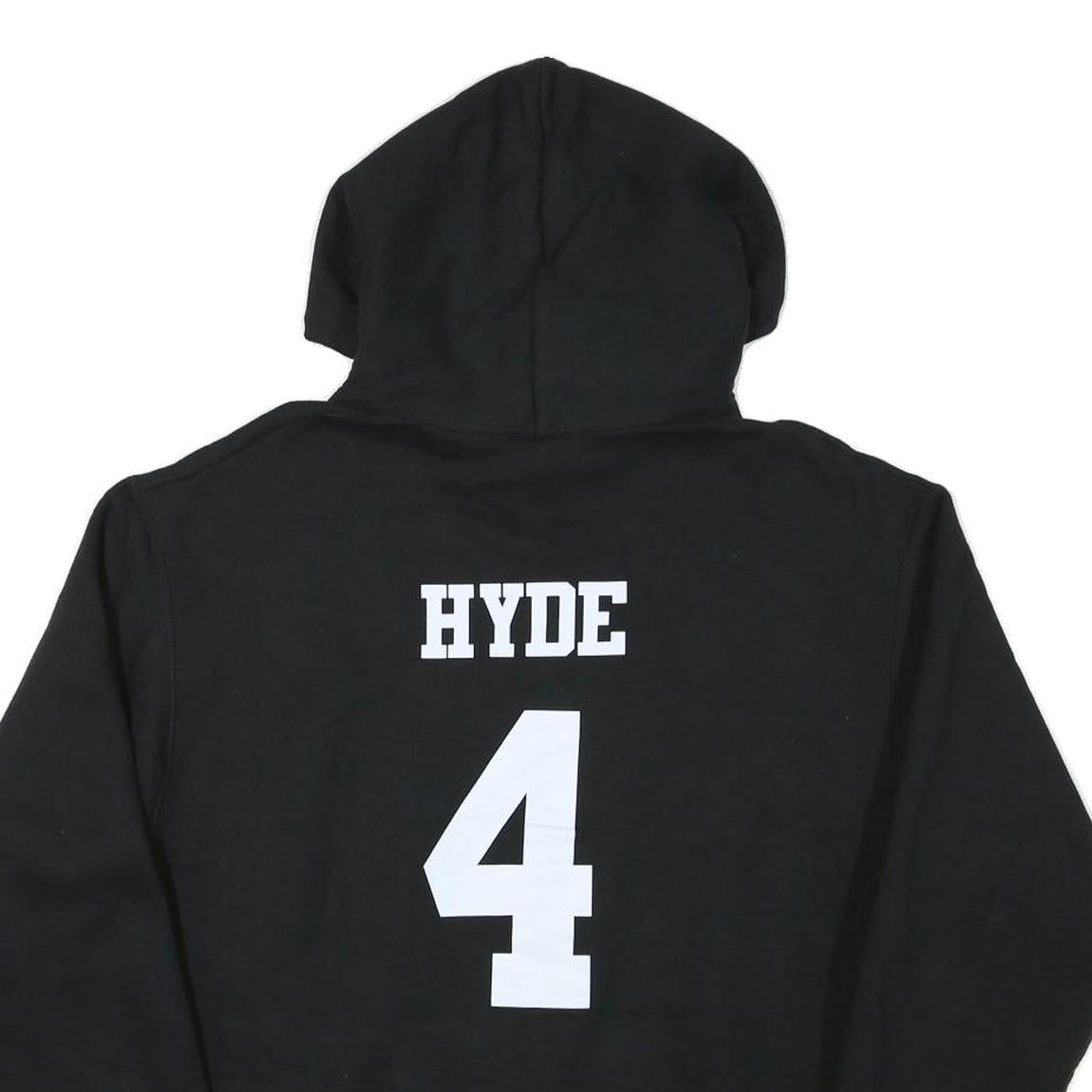 CHAMPION Mens Black Hoodie L Cartoon Graphic Print Pullover Sweatshirt