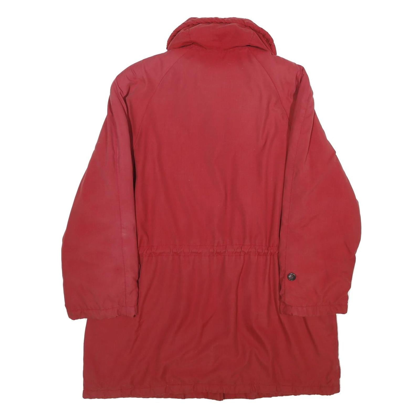 LEONARDO Womens Red Jacket UK 10 Polyester Button Casual Lightweight