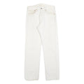 LEVI'S Mens Cotton Blend White Regular Straight Trousers W32 L31 Button Closure