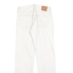 LEVI'S Mens Cotton Blend White Regular Straight Trousers W32 L31 Button Closure