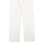 LEVI'S Mens Cotton Blend White Regular Straight Trousers W32 L31 Button Closure