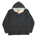 FJALLRAVEN Mens Black Hooded Cotton Blend Jacket 2XL Zip Outdoor Casual Weather