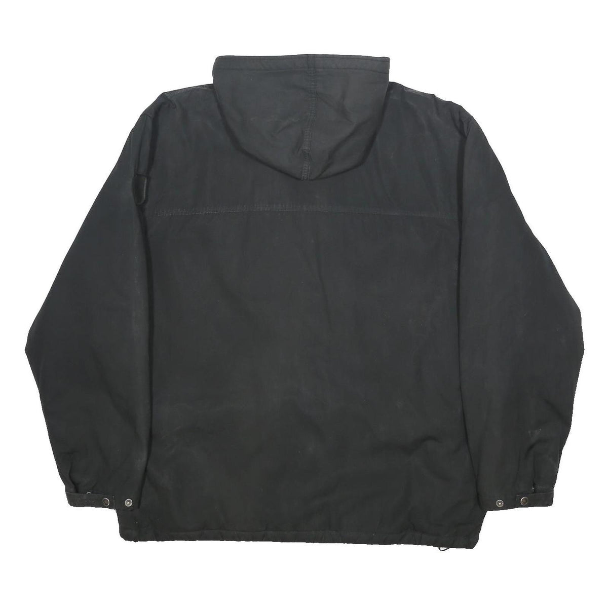 FJALLRAVEN Mens Black Hooded Cotton Blend Jacket 2XL Zip Outdoor Casual Weather