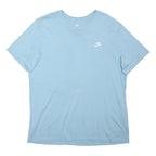 NIKE Mens Blue & White Graphic T-Shirt XL Short Sleeve Crew Neck Lightweight