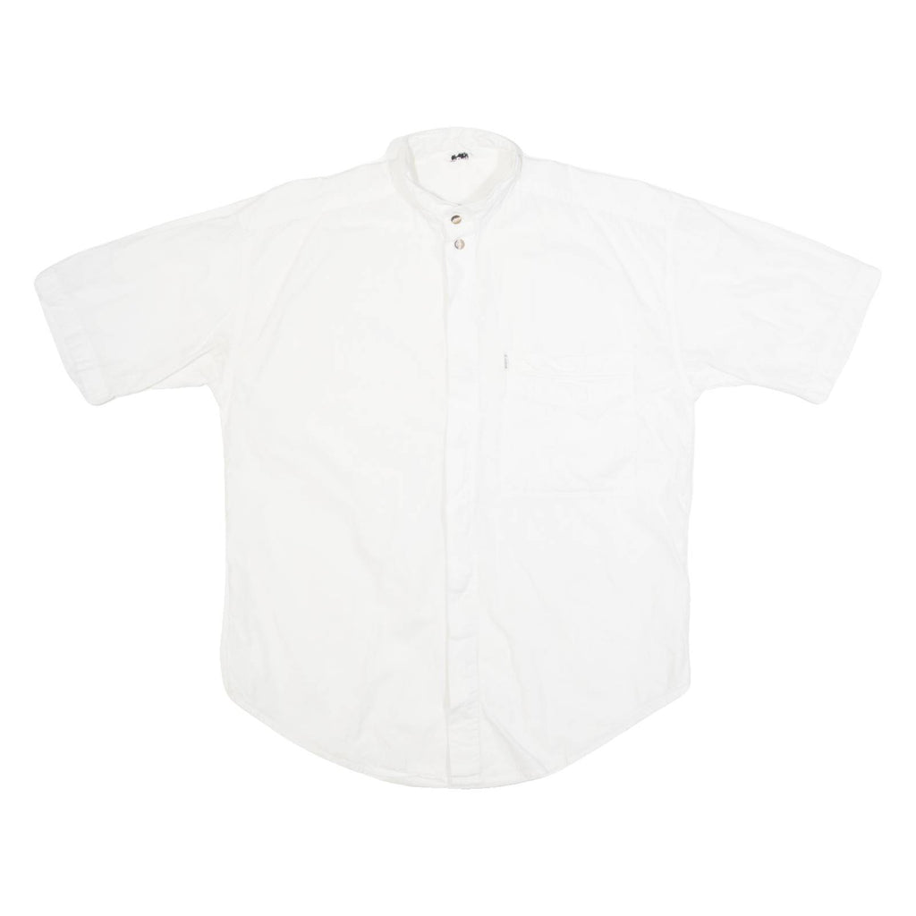 PICADOR Mens Plain Shirt White 90s S