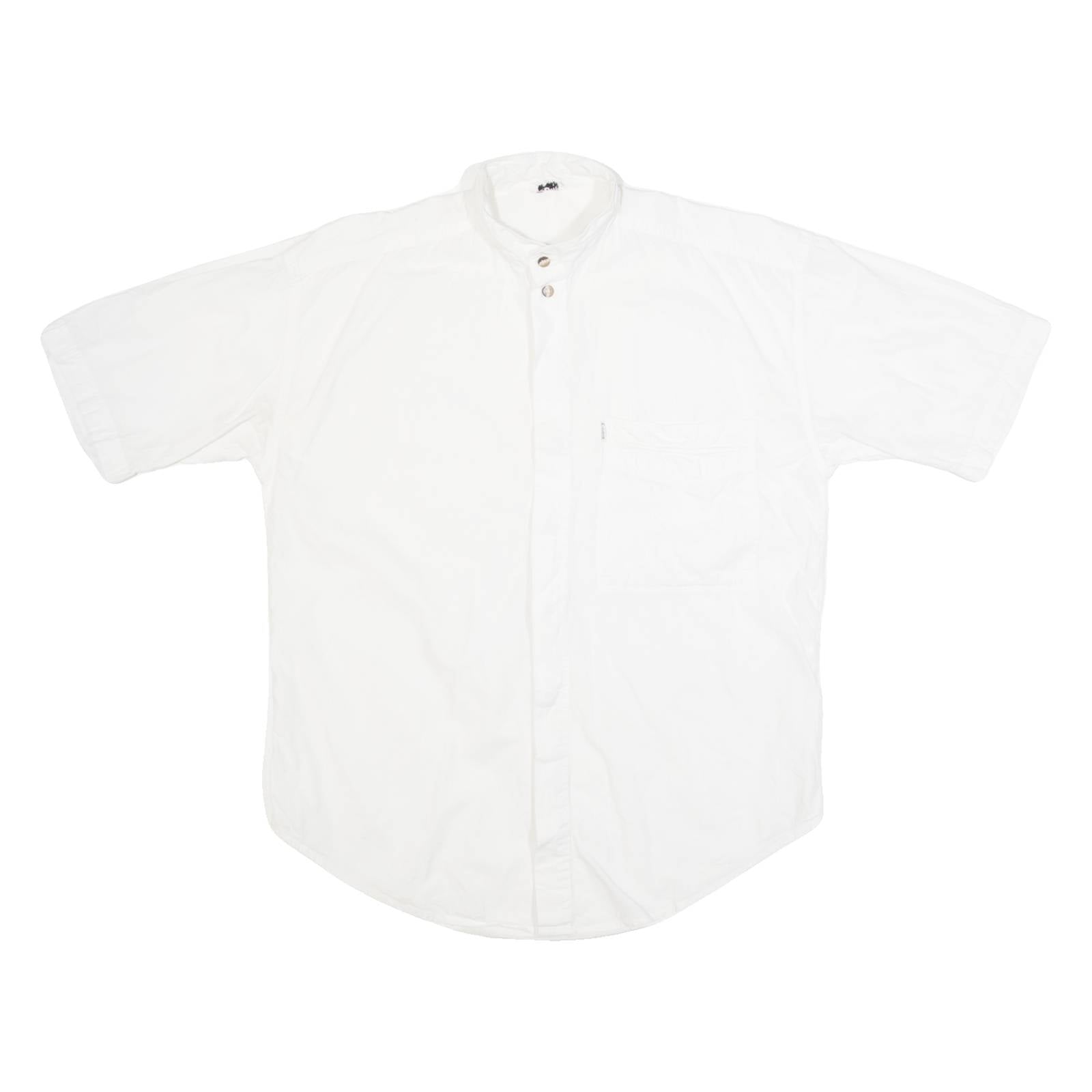 PICADOR Mens Plain Shirt White 90s S