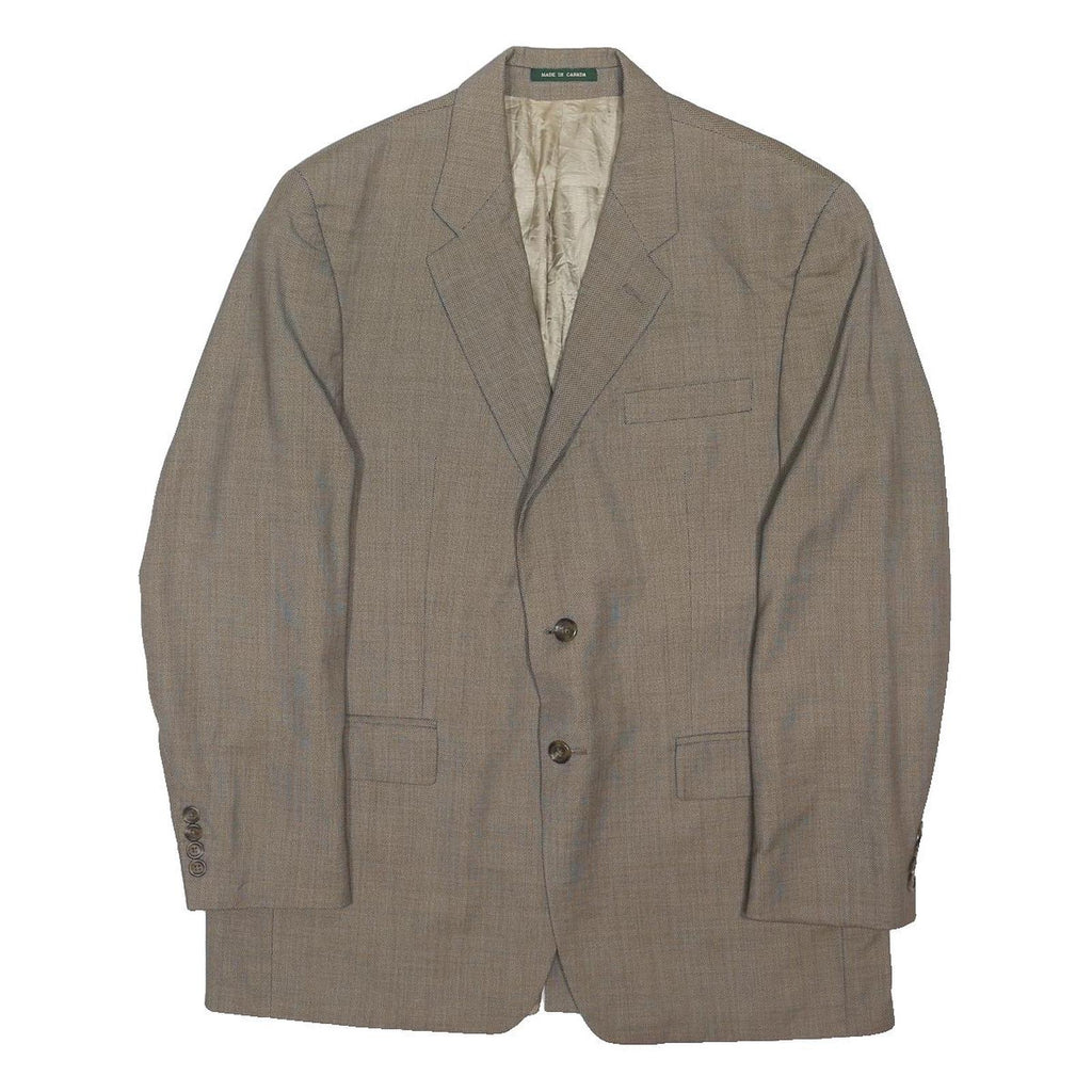 LAUREN RALPH LAUREN Mens Beige Wool Jacket XL Woven Button Classic Blazer