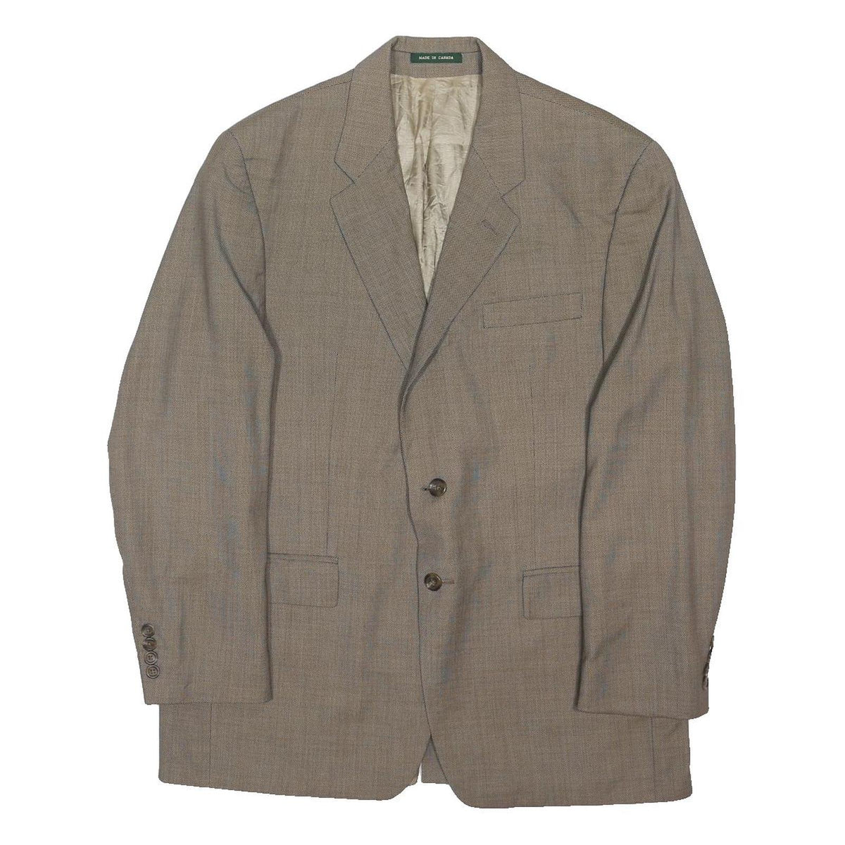 LAUREN RALPH LAUREN Mens Beige Wool Jacket XL Woven Button Classic Blazer