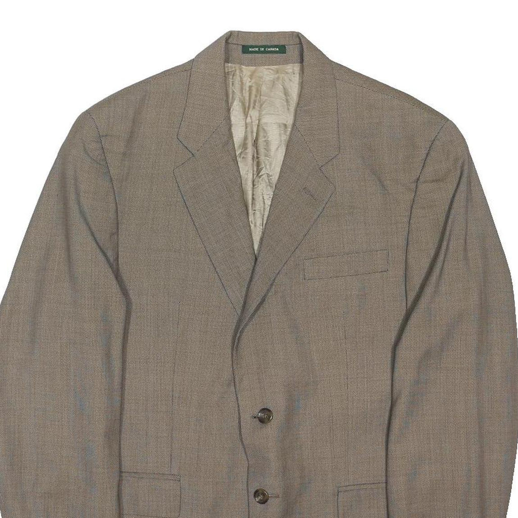 LAUREN RALPH LAUREN Mens Beige Wool Jacket XL Woven Button Classic Blazer