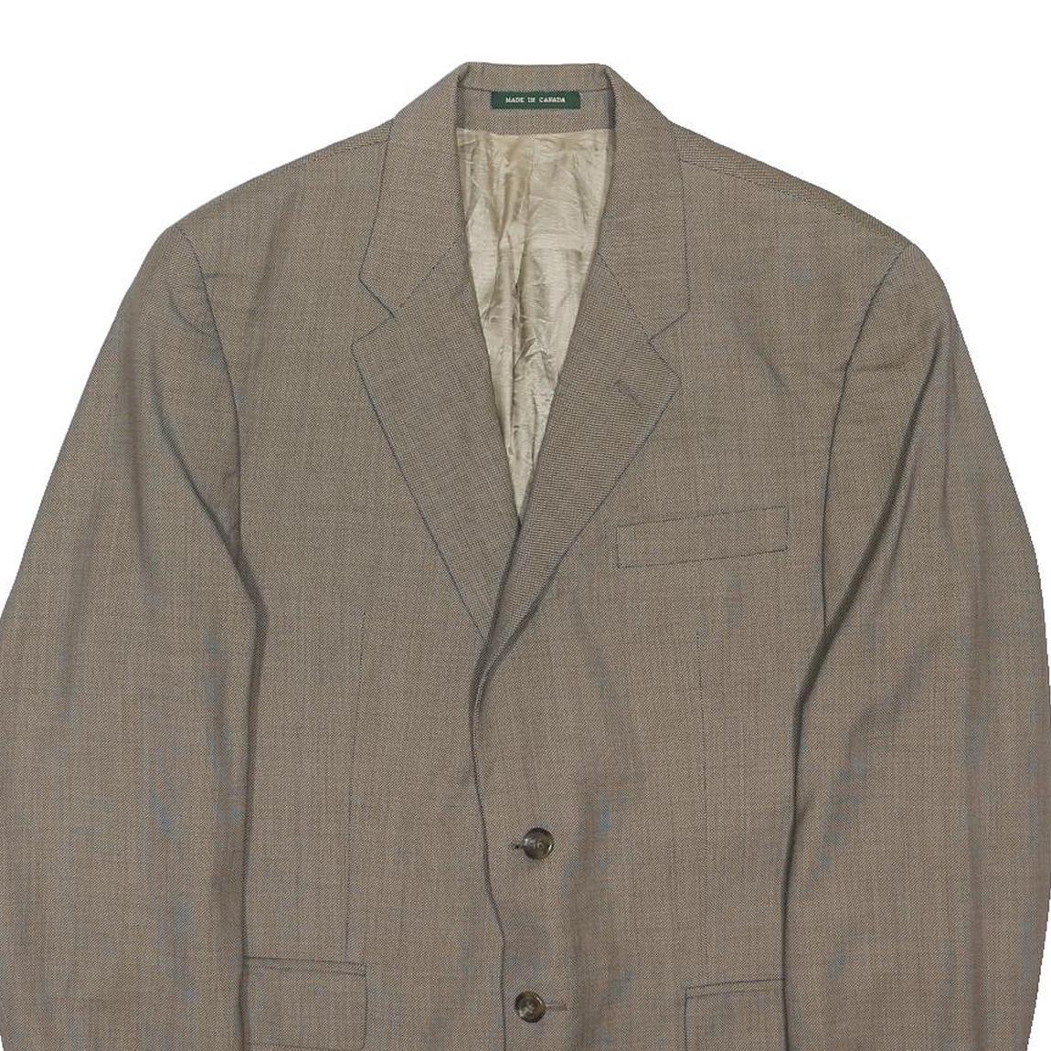 LAUREN RALPH LAUREN Mens Beige Wool Jacket XL Woven Button Classic Blazer