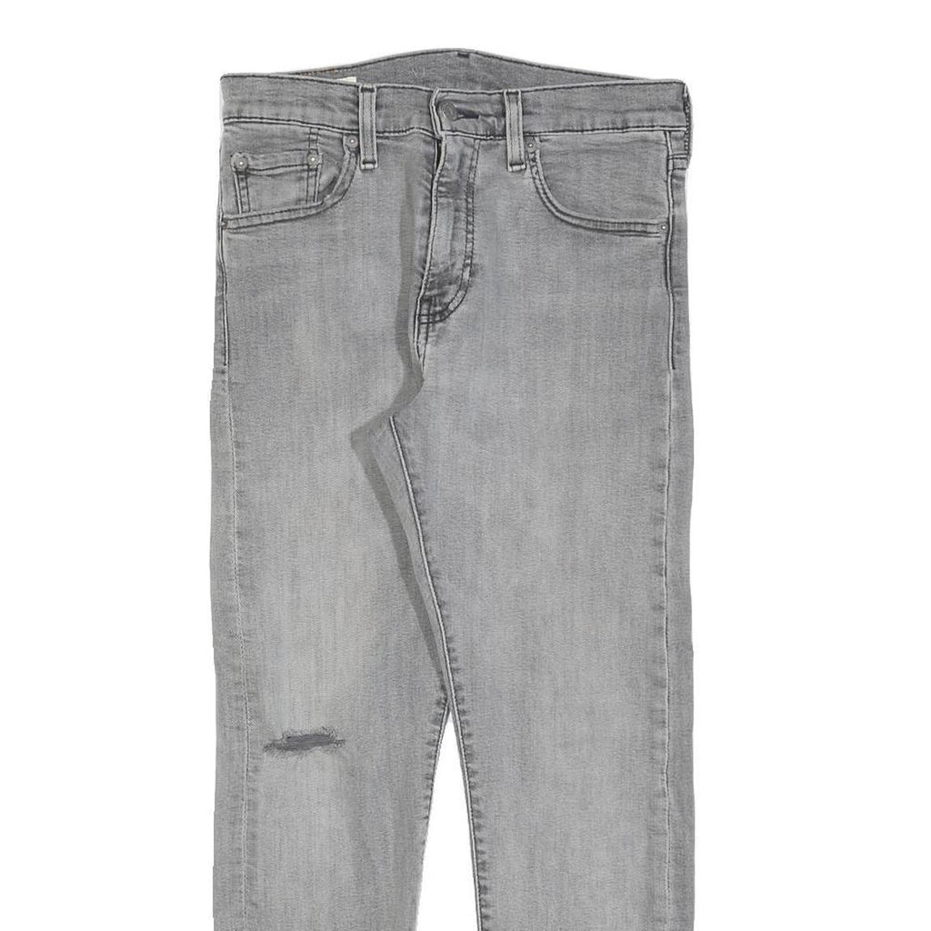 LEVI'S 512 BIG E Mens Jeans Grey Slim Skinny Denim Woven W30 L26 Slim Fit Zip