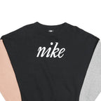 NIKE Womens Black Sweatshirt Crew Neck L Colourblock Cotton Blend Pullover