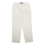NAUTICA Mens Relaxed Cotton Blend White Trousers W33 L30 Casual Zip Closure