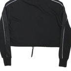 ELLESSE Womens Black Hoodie UK 8 Polyester Blend Crop Drawstring