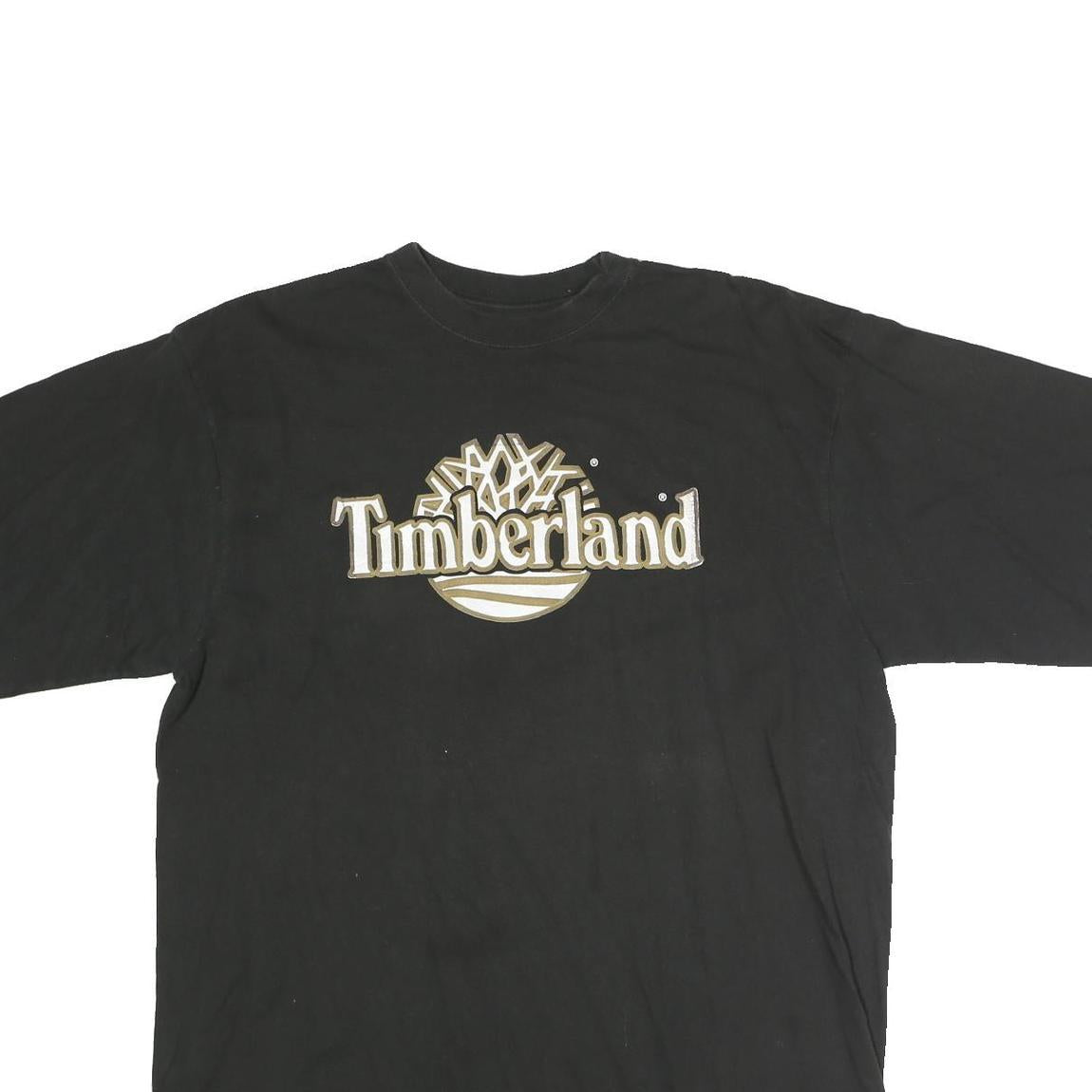 TIMBERLAND Mens Black Graphic T-Shirt M Short Sleeve Crew Neck Cotton
