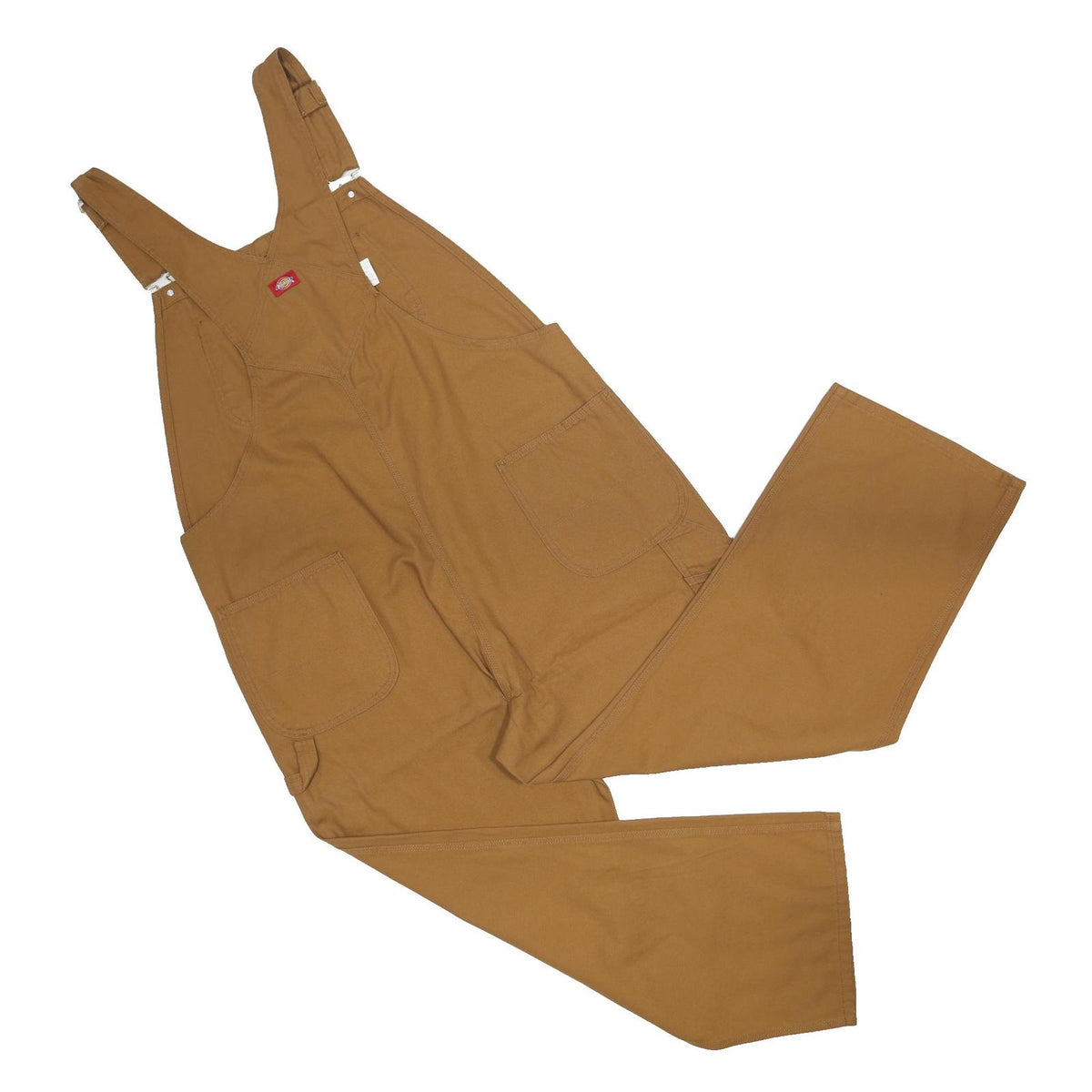 DICKIES Mens Brown Wide-Leg Loose Fit Cotton Twill Dungarees 2XL W44 L30