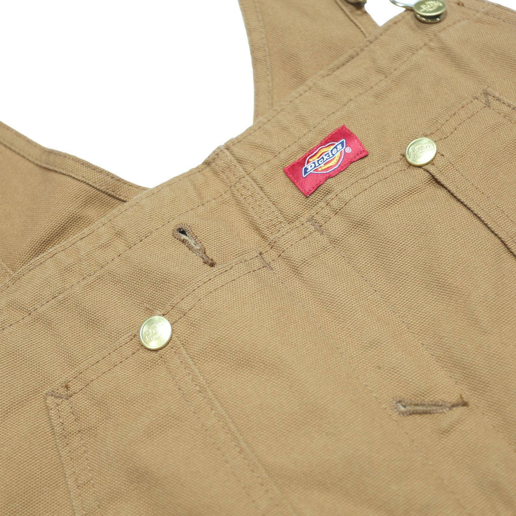 DICKIES Mens Brown Wide-Leg Loose Fit Cotton Twill Dungarees 2XL W44 L30