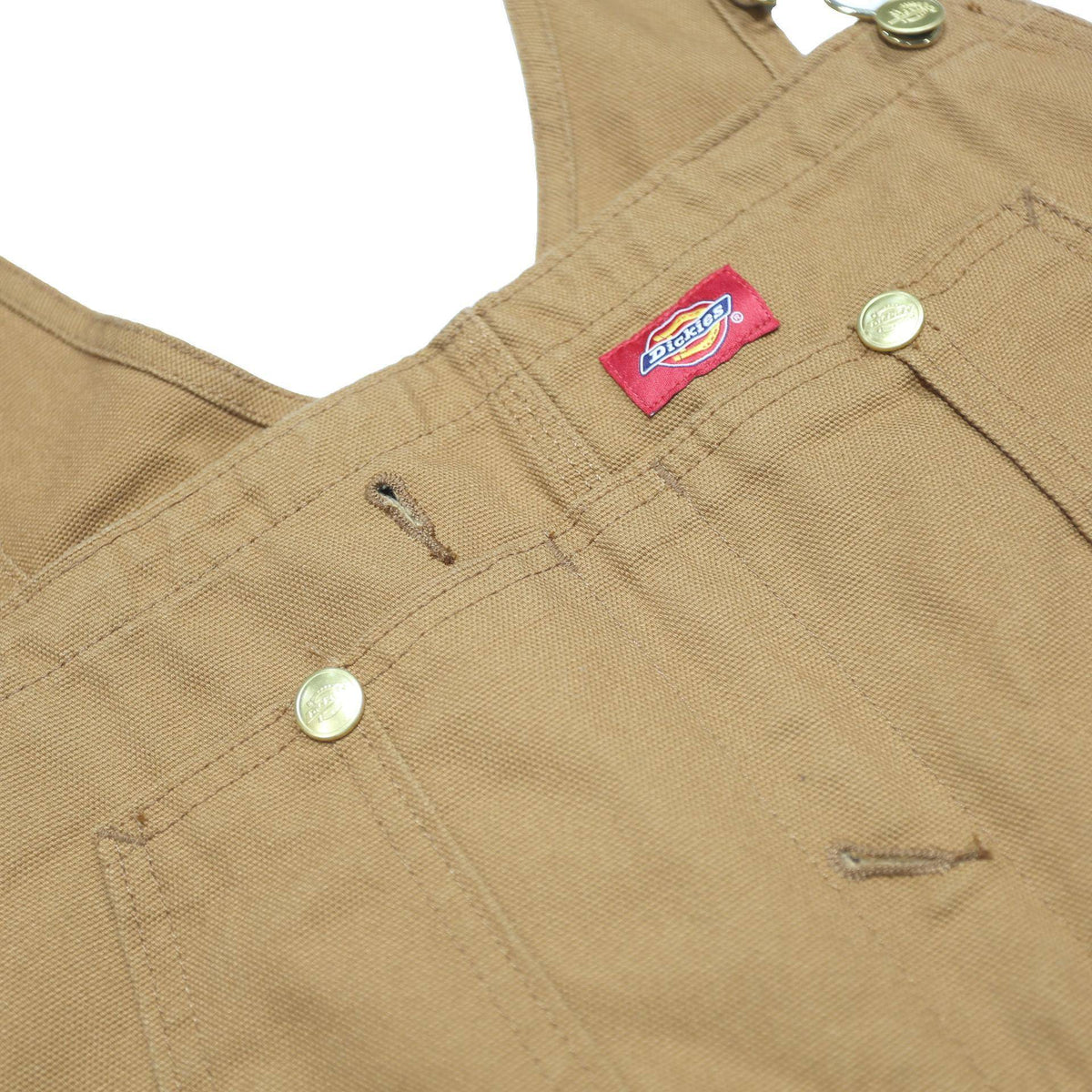 DICKIES Mens Brown Wide-Leg Loose Fit Cotton Twill Dungarees 2XL W44 L30