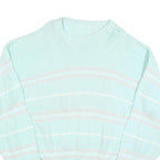 Womens Blue & Pink Patterned Jumbo Knit Crew Neck L Jumper Pullover