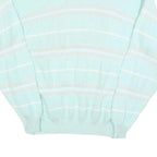 Womens Blue & Pink Patterned Jumbo Knit Crew Neck L Jumper Pullover